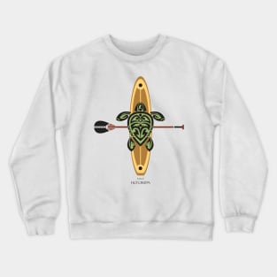 Black & Green Tribal Turtle Stand-Up Wave Rider / Ho'okipa, Maui Crewneck Sweatshirt